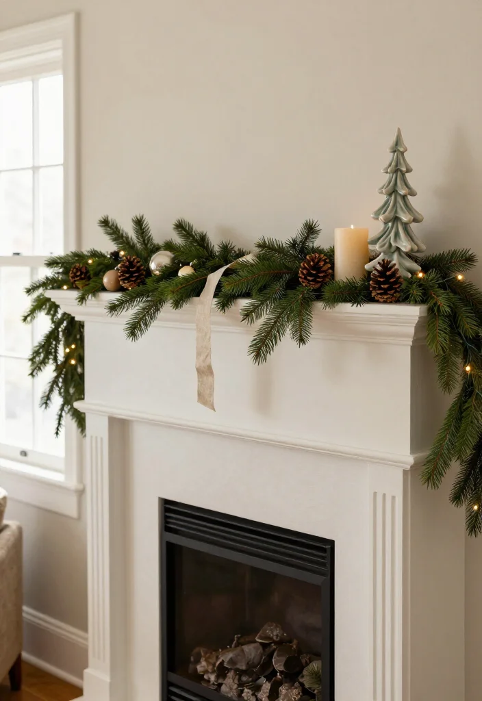 11 Small Christmas Decor Changes That Make Your Home Feel Instantly Festive (Without Spending a Fortune!) - 6. Refresh the Mantel with a Short, Loose Garland 1