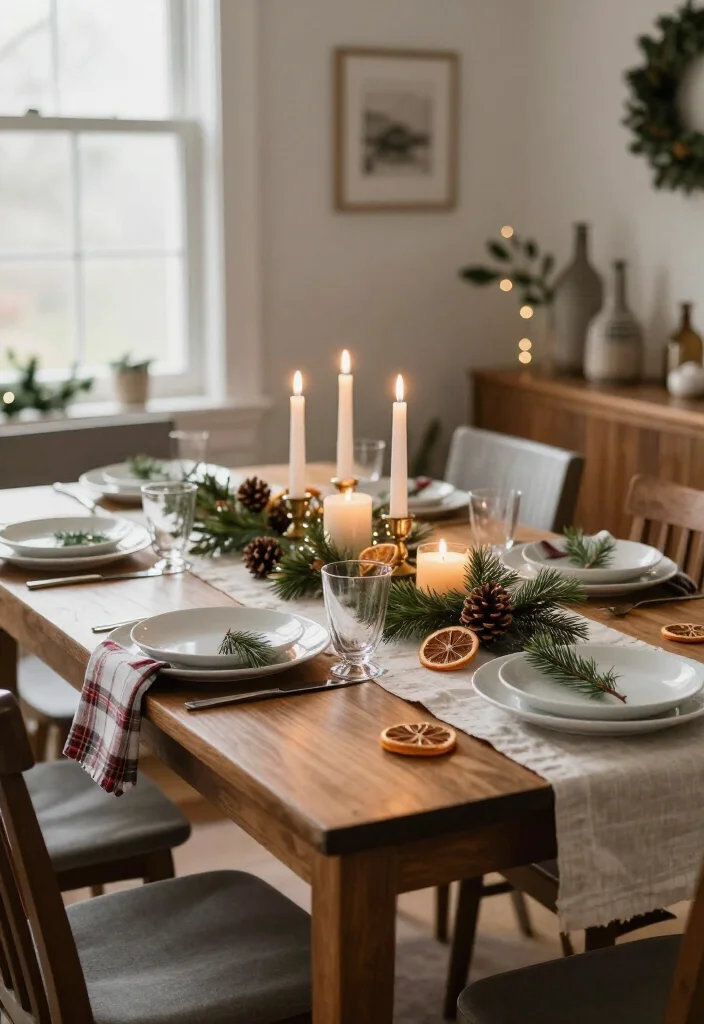 11 Small Christmas Decor Changes That Make Your Home Feel Instantly Festive (Without Spending a Fortune!) - 8. Set a Casual Christmas Table with Everyday Dishes 1