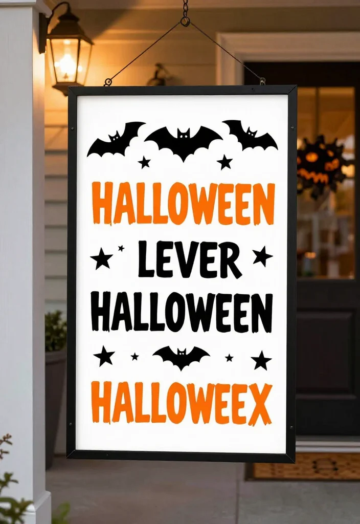11 Spooktacular Halloween Entryway Decor Ideas That Will Thrill Your Guests! - 11. Themed Entryway Signs 1