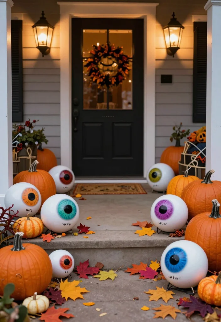 11 Spooktacular Halloween Entryway Decor Ideas That Will Thrill Your Guests! - 7. Eerie Eyeball Accents 1