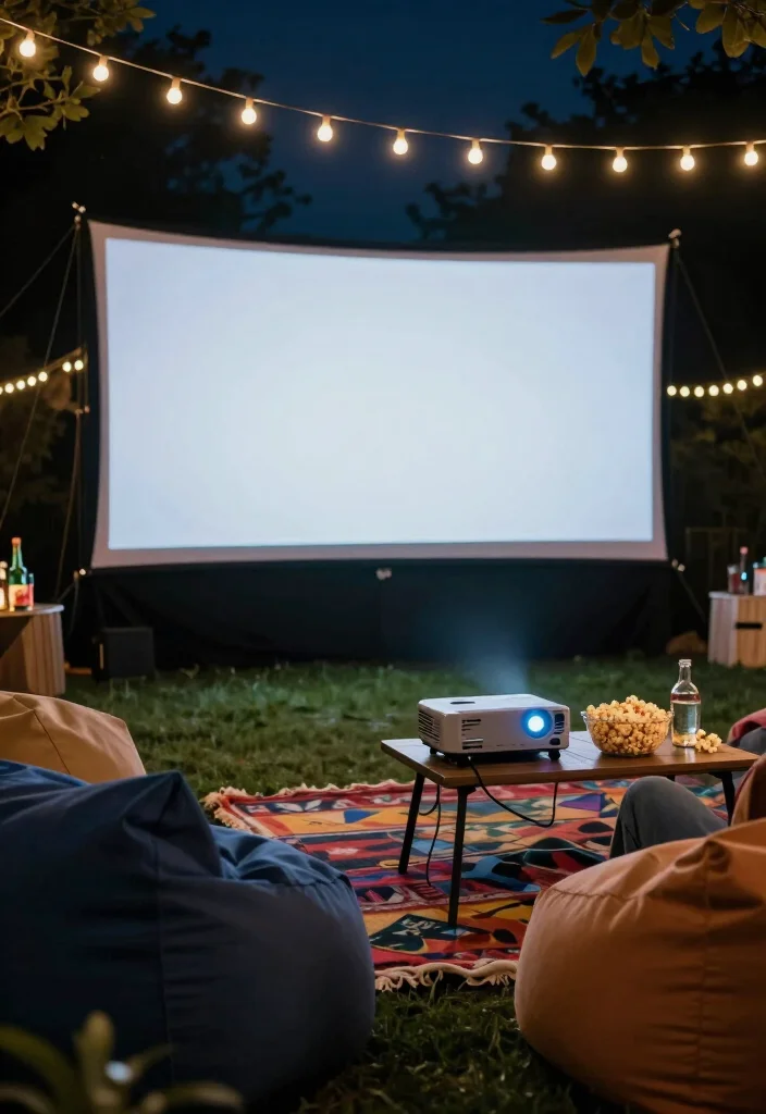 11 Weekend Backyard Projects That'll Transform Your Outdoor Space Into a Paradise! - 10. Incorporate a Temporary Outdoor Movie Area 1