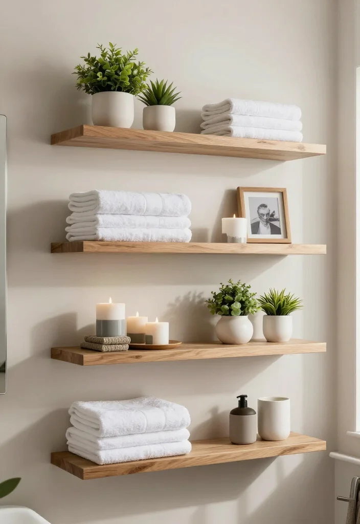 15 Best Small Bathroom Makeover Ideas on a Budget (You Won't Believe #7!) 3 15 Best Small Bathroom Makeover Ideas on a Budget (You Won't Believe #7!) - 2. Floating Shelves for Extra Storage 1