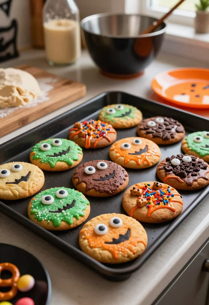 15 Cheap Halloween Party Ideas That Look Shockingly Expensive (Guests Will Never Guess the Budget!) - 11. Make Monster Cookies From One Basic Dough 1