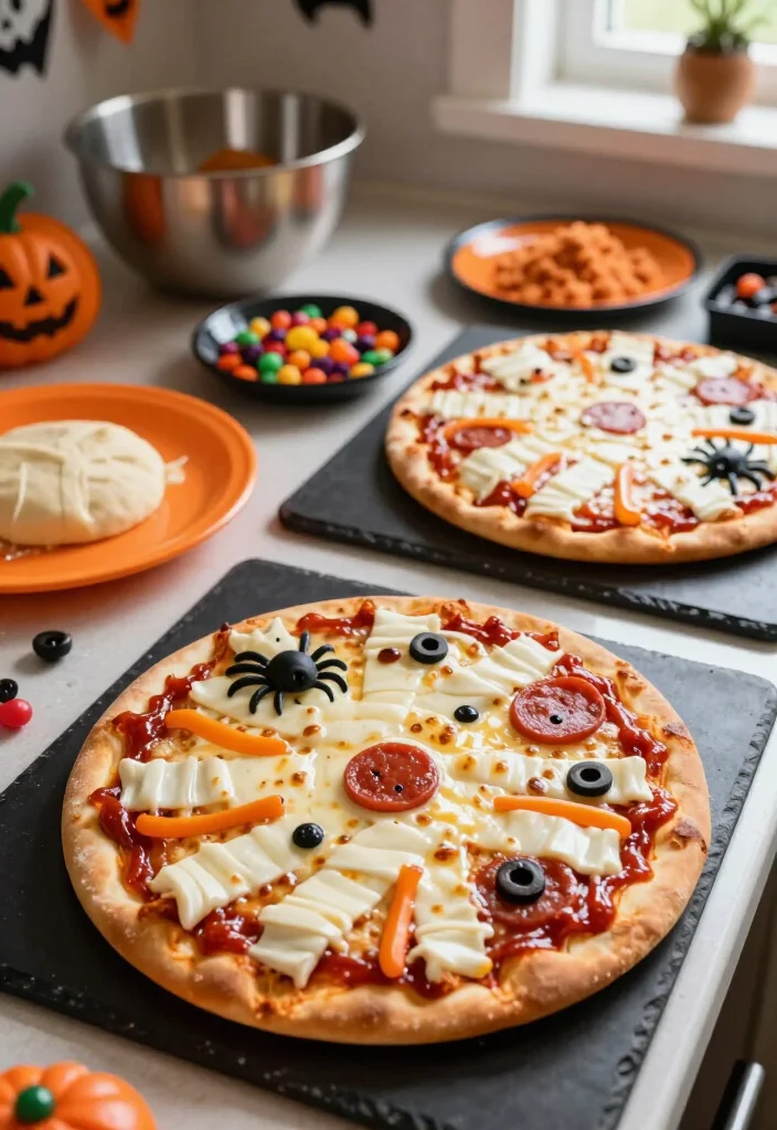 15 Cheap Halloween Party Ideas That Look Shockingly Expensive (Guests Will Never Guess the Budget!) - 12. Make a Halloween Pizza With Cheap Toppings 1