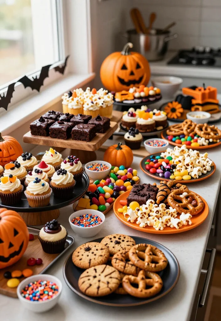 15 Cheap Halloween Party Ideas That Look Shockingly Expensive (Guests Will Never Guess the Budget!) - 15. Finish With a DIY Dessert Grazing Table 1