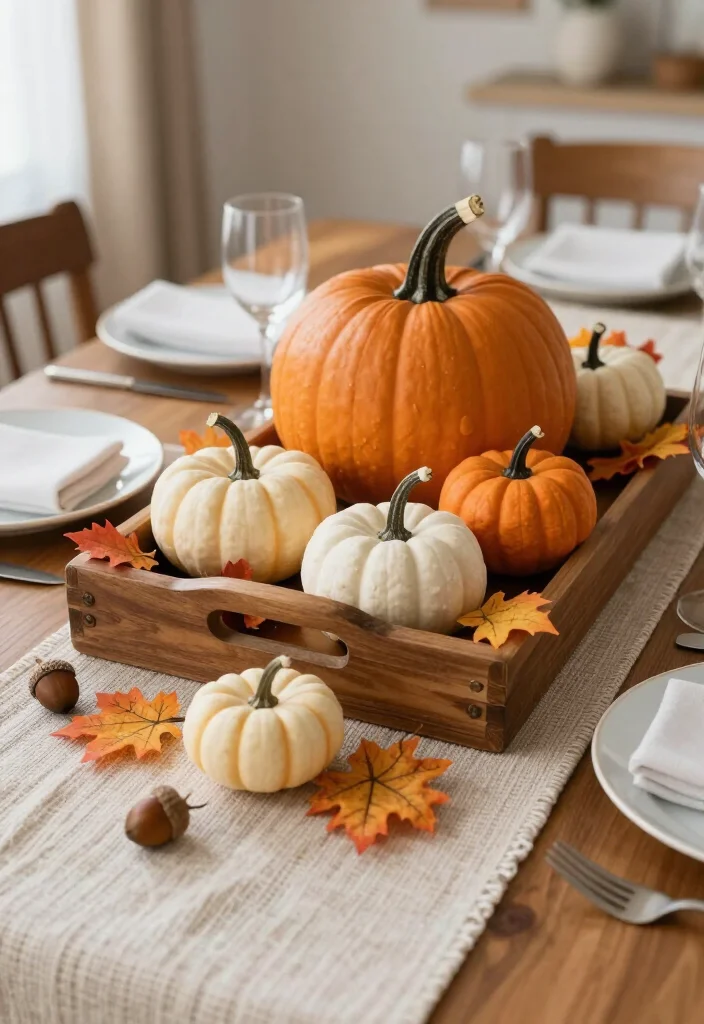 15 Chic Fall Decor Ideas Under $25 That Look Expensive! 2 15 Chic Fall Decor Ideas Under $25 That Look Expensive! - 1. Rustic Pumpkin Centerpiece 1