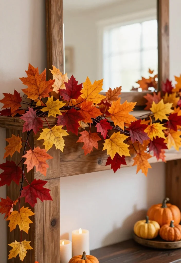 15 Chic Fall Decor Ideas Under $25 That Look Expensive! 27 15 Chic Fall Decor Ideas Under $25 That Look Expensive! - 6. Whimsical Leaf Garlands 1