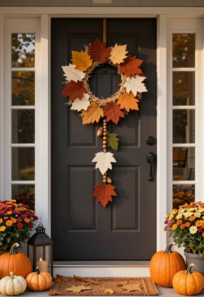 15 Clever Thanksgiving Door Decor Ideas That'll Make Your Entryway the Talk of the Feast! - 14. Build a Thankful Leaf Chain for the Door 1