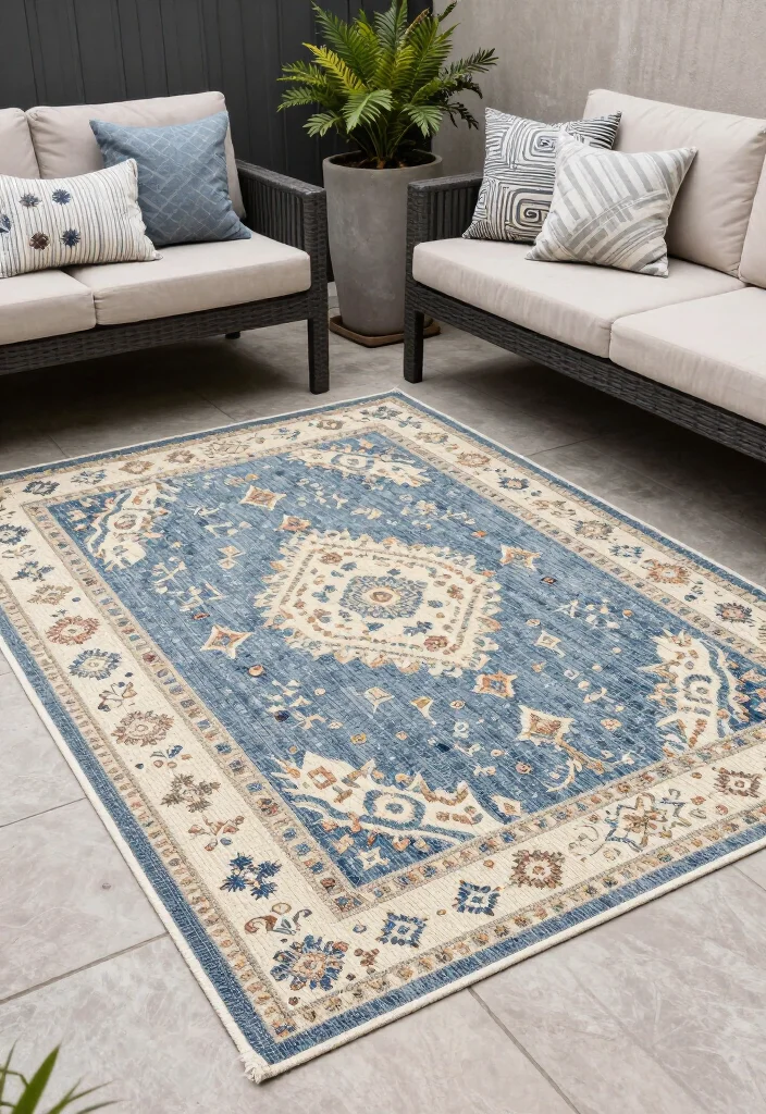 15 Cozy Outdoor Rug Concepts That'll Transform Your Patio into a Dreamy Retreat! - 14. Customizable Rugs for Personal Touch 1