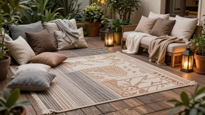 15 Cozy Outdoor Rug Concepts That'll Transform Your Patio into a Dreamy Retreat!