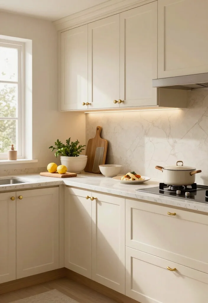 15 Cream Kitchen Ideas That Look So Luxurious, Guests Will Think You Remodeled! 68 15 Cream Kitchen Ideas That Look So Luxurious, Guests Will Think You Remodeled! - 13. Make A Small Cream Kitchen Feel Bigger 1