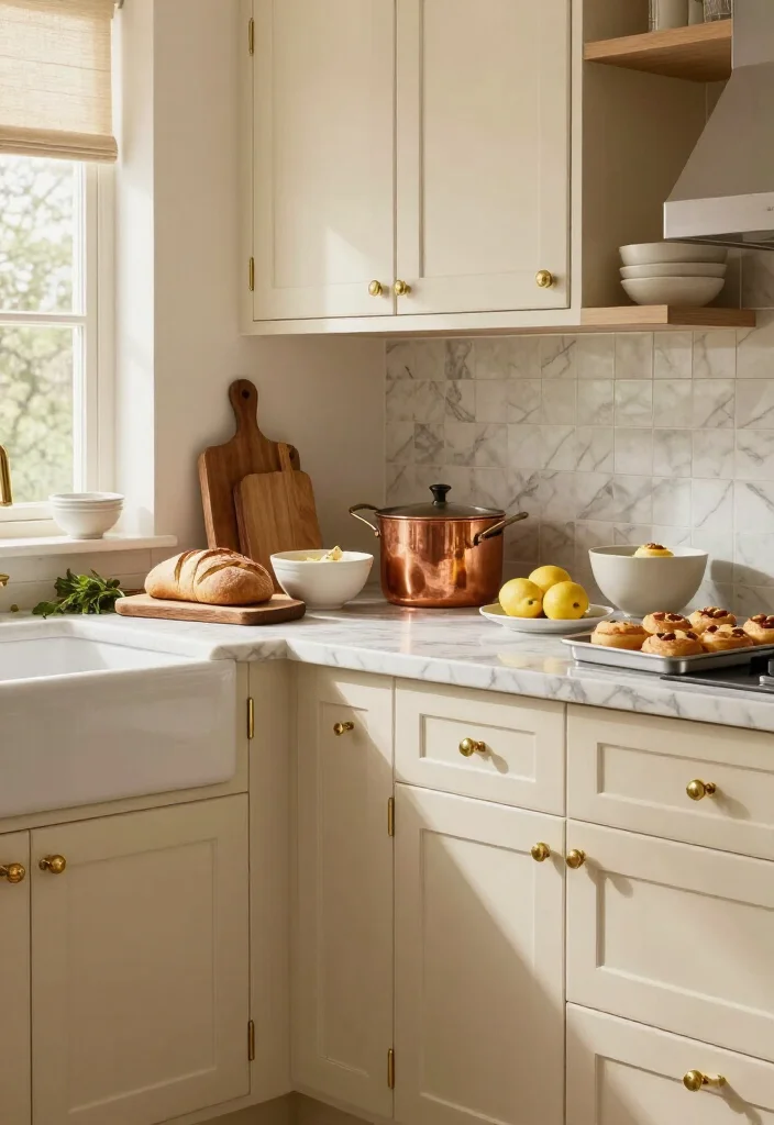 15 Cream Kitchen Ideas That Look So Luxurious, Guests Will Think You Remodeled! 69 15 Cream Kitchen Ideas That Look So Luxurious, Guests Will Think You Remodeled! - 14. Create A Vintage-Inspired Cream Kitchen 1