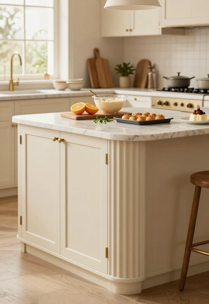 15 Cream Kitchen Ideas That Look So Luxurious, Guests Will Think You Remodeled! 25 15 Cream Kitchen Ideas That Look So Luxurious, Guests Will Think You Remodeled! - 4. Use Fluted Cabinetry For A Quiet Designer Detail 1