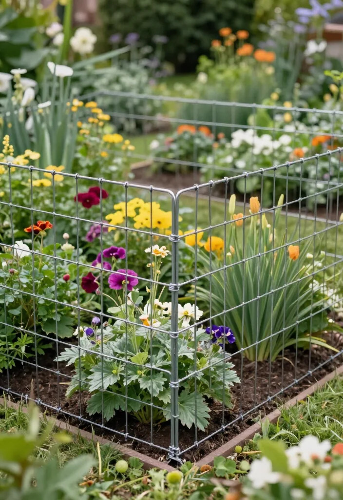 15 Creative Contemporary Garden Edging Ideas That'll Transform Your Outdoor Space! - 10. Wire Fencing Edging 1