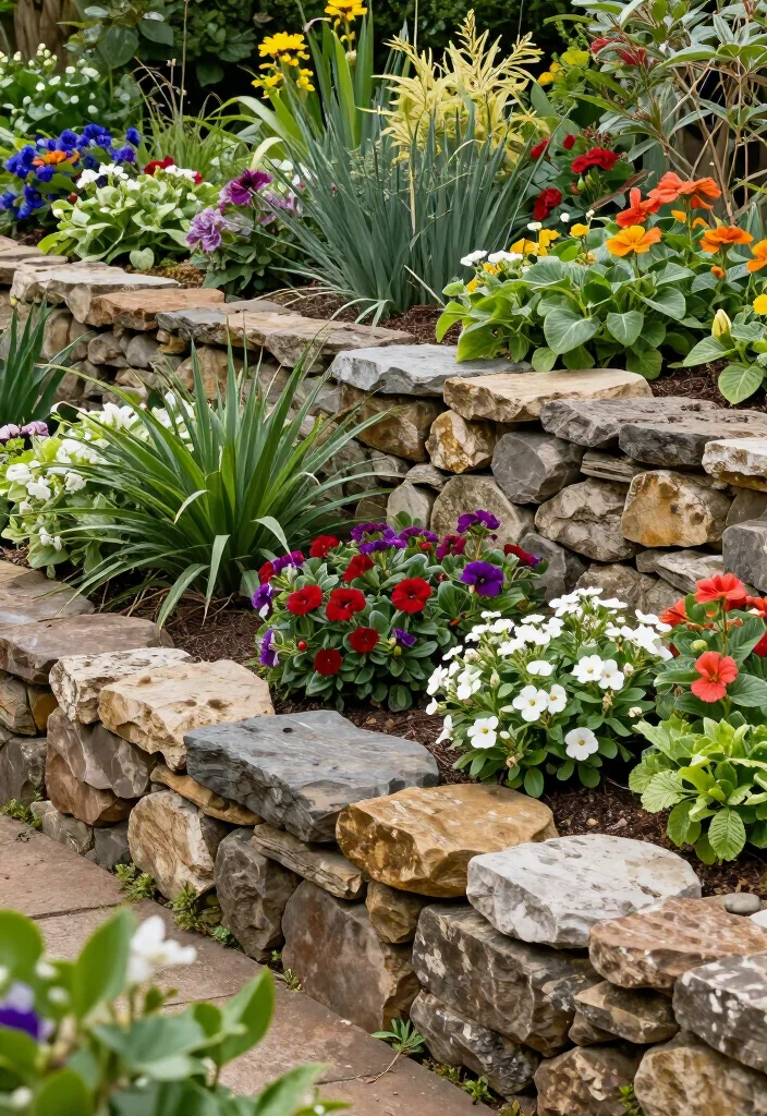 15 Creative Contemporary Garden Edging Ideas That'll Transform Your Outdoor Space! - 2. Natural Stone Borders 1