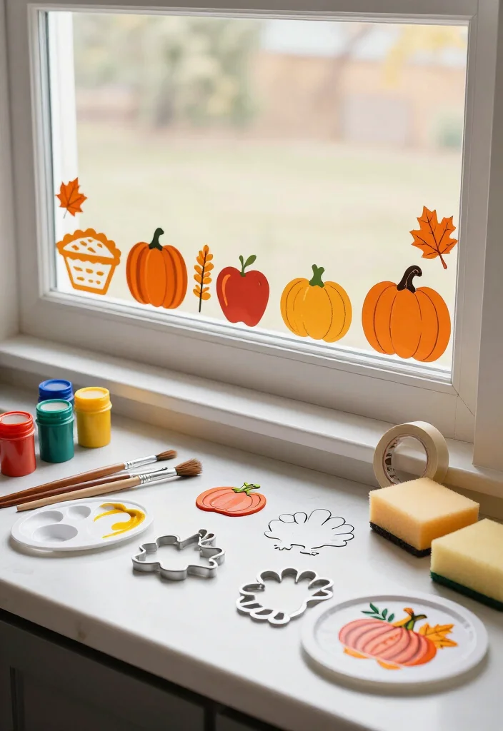 15 Easy Thanksgiving Window Painting Ideas Anyone Can Create (Even If You Can't Draw!) 55 15 Easy Thanksgiving Window Painting Ideas Anyone Can Create (Even If You Can't Draw!) - 12. Cookie-Cutter Thanksgiving Food Border 1