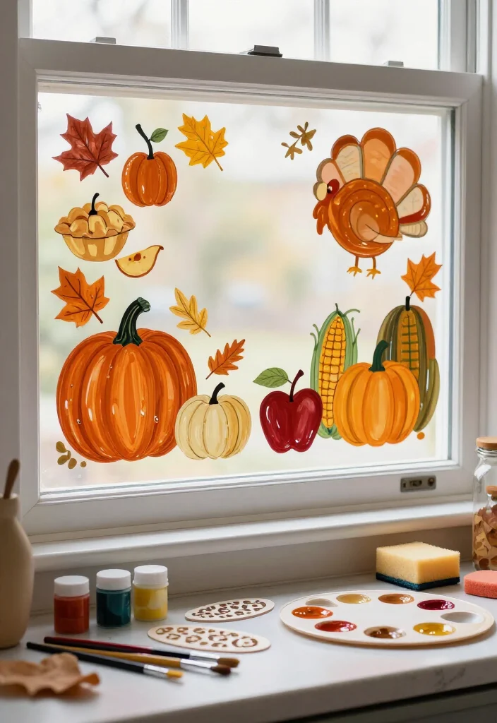 15 Easy Thanksgiving Window Painting Ideas Anyone Can Create (Even If You Can't Draw!) 26 15 Easy Thanksgiving Window Painting Ideas Anyone Can Create (Even If You Can't Draw!) - 5. Harvest Market Pumpkin Cluster 1