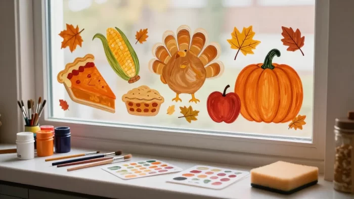 15 Easy Thanksgiving Window Painting Ideas Anyone Can Create (Even If You Can't Draw!)