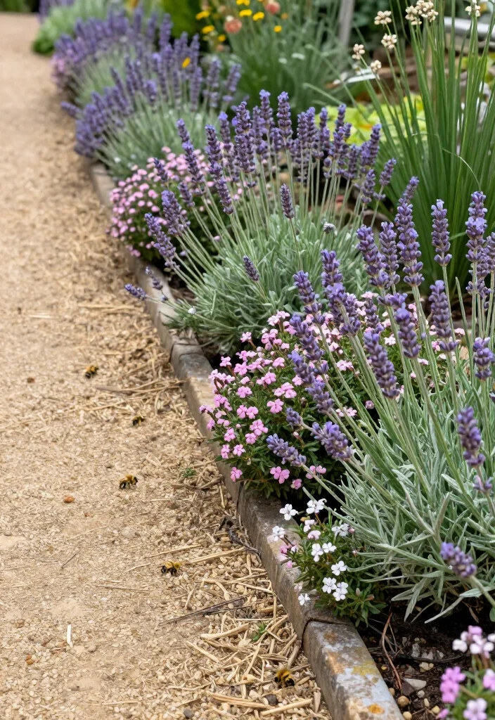 15 Fragrant Pollinator Path Borders That’ll Keep Bees Coming Back All Season Long (Wait Until You See #7!) - 1. Lavender and Creeping Thyme for a Soft, Sunny Edge 1