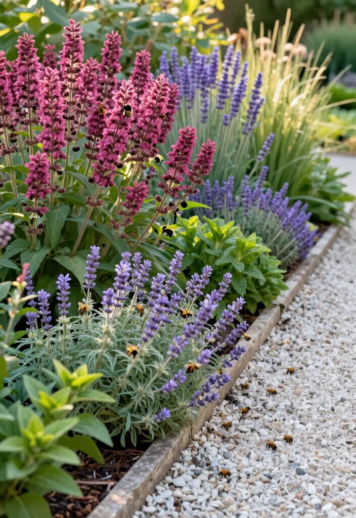 15 Fragrant Pollinator Path Borders That’ll Keep Bees Coming Back All Season Long (Wait Until You See #7!) - 4. Bee Balm and Greek Oregano for a Bold Summer Border 1