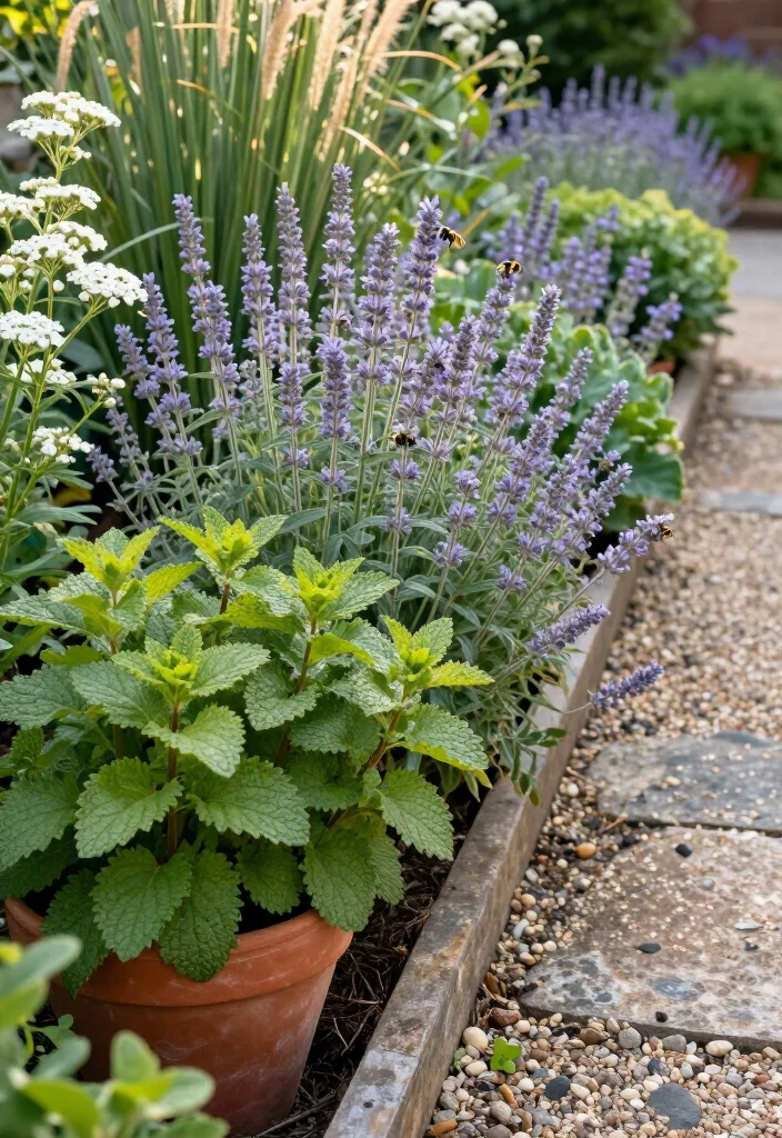 15 Fragrant Pollinator Path Borders That’ll Keep Bees Coming Back All Season Long (Wait Until You See #7!) - 6. Lemon Balm and Mint, Kept Beautifully Under Control 1