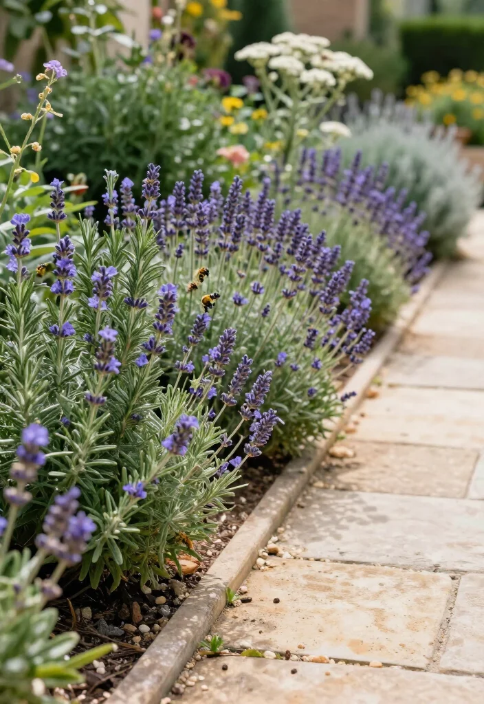 15 Fragrant Pollinator Path Borders That’ll Keep Bees Coming Back All Season Long (Wait Until You See #7!) - 8. Rosemary and Flowering Sage for a Dry, Sunny Walkway 1