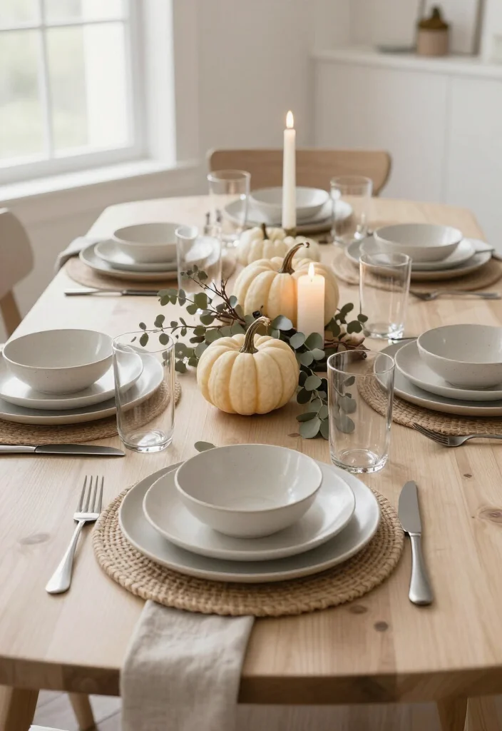 15 Serene Minimalist Thanksgiving Tablescapes That Make Neutral Decor Look Absolutely Stunning - 2. Tonal Stoneware Layers That Feel Collected, Not Crowded 1