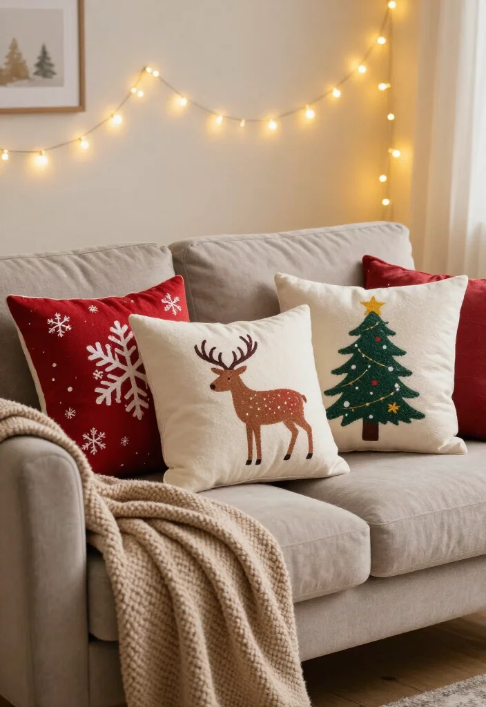 15 Stunning Christmas Decor Ideas Under $25 That Will Transform Your Home! - 10. Holiday-Themed Pillows 1