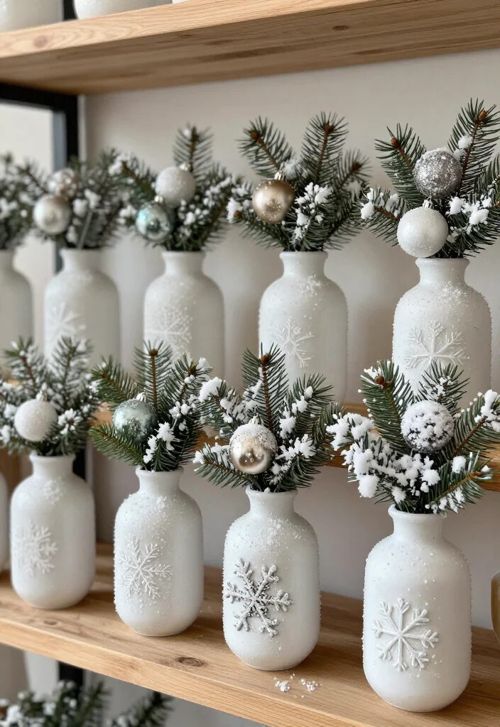 15 Stunning Christmas Decor Ideas Under $25 That Will Transform Your Home! - 7. Winter Wonderland Vases 1