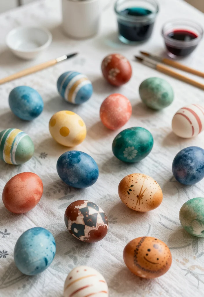 15 Stunning Easter Decor Ideas Under $100 That Will Wow Your Guests! - 11. Creative Egg Dyes and Patterns 1