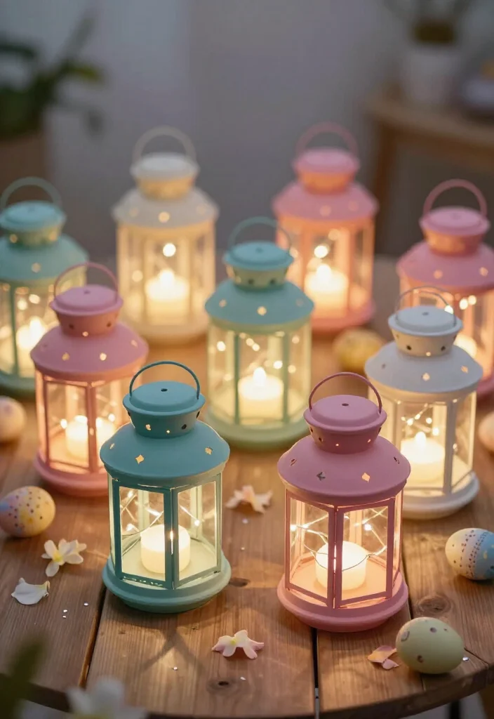 15 Stunning Easter Decor Ideas Under $100 That Will Wow Your Guests! - 12. Pastel Lanterns for Soft Lighting 1