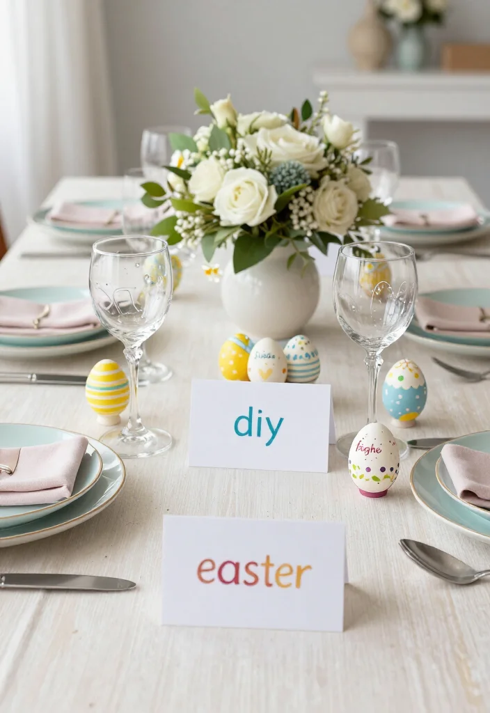 15 Stunning Easter Decor Ideas Under $100 That Will Wow Your Guests! - 15. DIY Easter Egg Place Cards 1