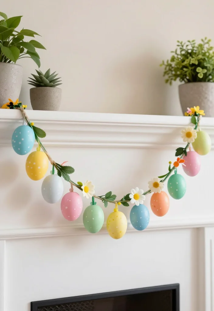 15 Stunning Easter Decor Ideas Under $100 That Will Wow Your Guests! - 4. Whimsical Egg Garland 1