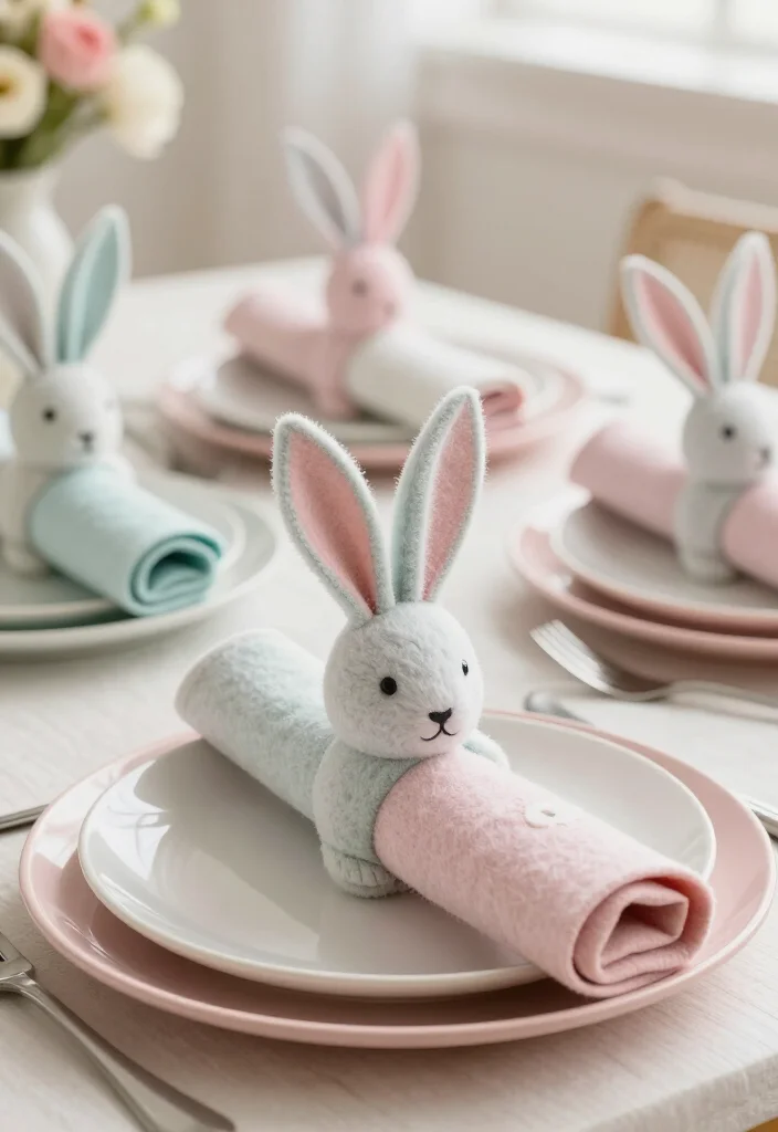 15 Stunning Easter Decor Ideas Under $100 That Will Wow Your Guests! - 5. Festive Bunny Napkin Holders 1