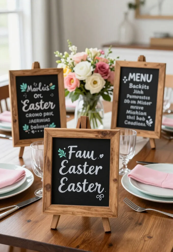 15 Stunning Easter Decor Ideas Under $100 That Will Wow Your Guests! - 8. Festive Table Signs 1