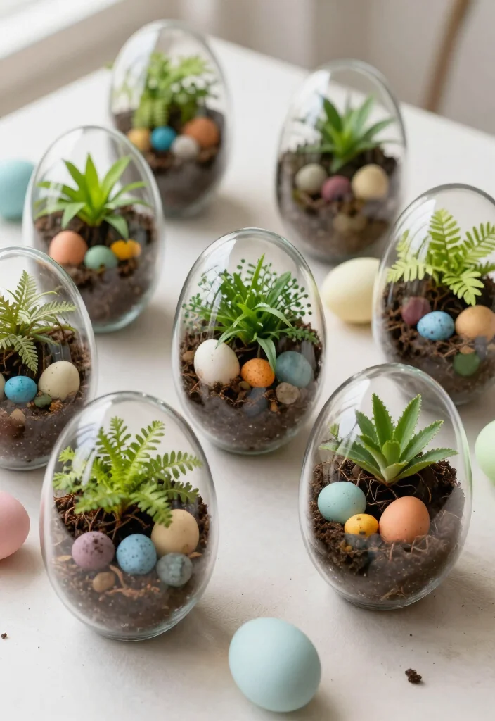 15 Stunning Easter Decor Ideas Under $100 That Will Wow Your Guests! - 9. DIY Easter Egg Terrariums 1