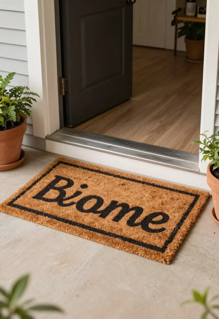 16 Charming Rustic Vintage Porch Decor Ideas to Make Your Home Feel Extra Cozy (Don't Miss #12!) - 14. Cute Doormats 1