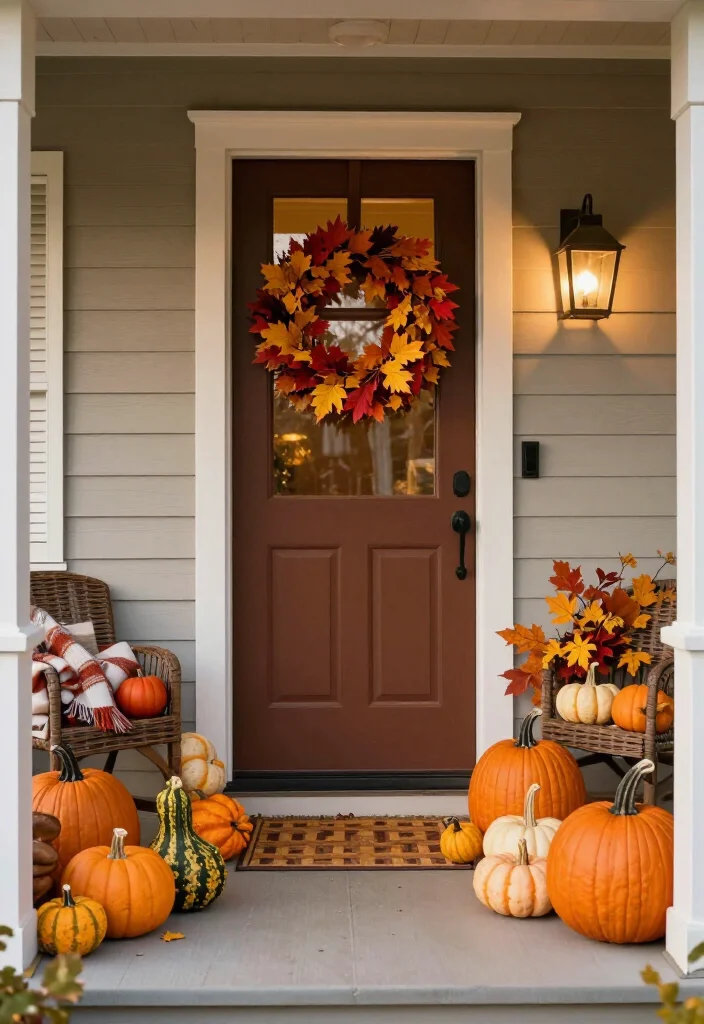 16 Charming Rustic Vintage Porch Decor Ideas to Make Your Home Feel Extra Cozy (Don't Miss #12!) - 6. Seasonal Decorations 1