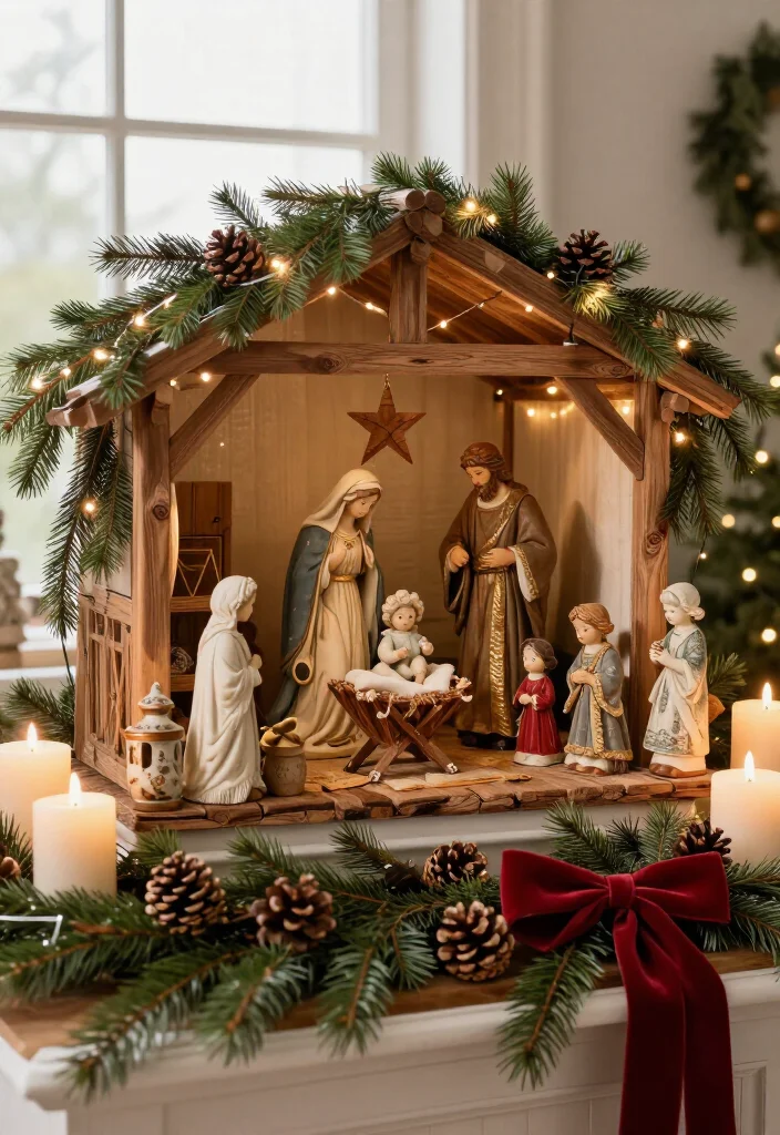 16 Stunning Nativity Set Display Ideas That'll Make Your Christmas Decor the Talk of the Season - 21. Create a Memory-Filled Display with Family Pieces 1