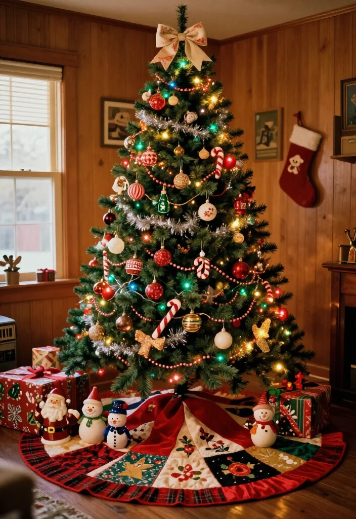 17 90s Christmas Tree Ideas That'll Bring Back the Best Holiday Memories (You Need to See #7!) 62 17 90s Christmas Tree Ideas That'll Bring Back the Best Holiday Memories (You Need to See #7!) - 17. Finish With a Memory-Filled Tree Skirt 1