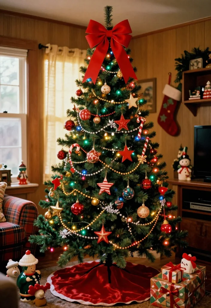 17 90s Christmas Tree Ideas That'll Bring Back the Best Holiday Memories (You Need to See #7!) 42 17 90s Christmas Tree Ideas That'll Bring Back the Best Holiday Memories (You Need to See #7!) - 9. Add Oversized Bows and Beaded Garland 1