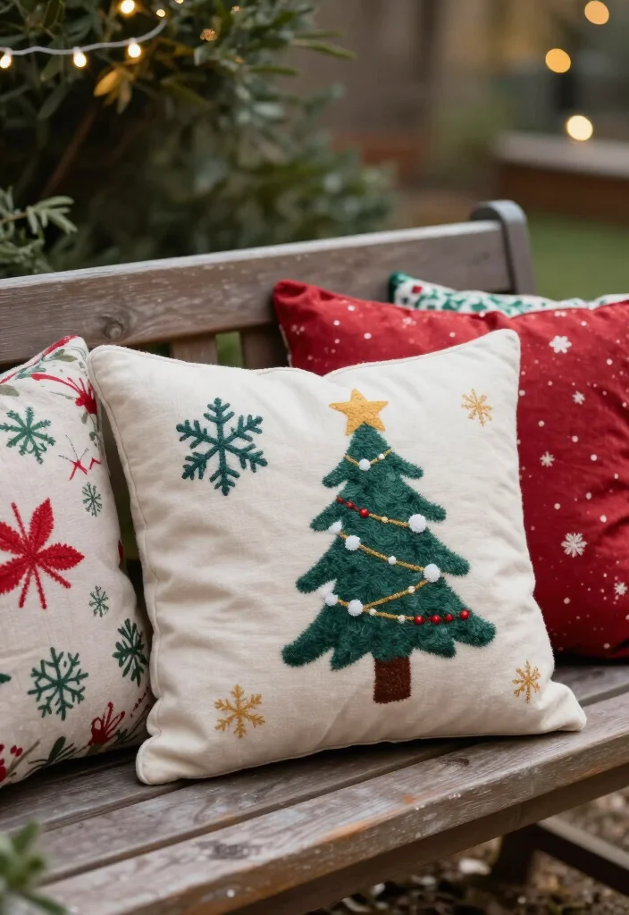 17 Affordable Christmas Porch Decor Under $50 That Will Dazzle Your Guests! 44 17 Affordable Christmas Porch Decor Under $50 That Will Dazzle Your Guests! - 11. Holiday-Themed Pillows 1
