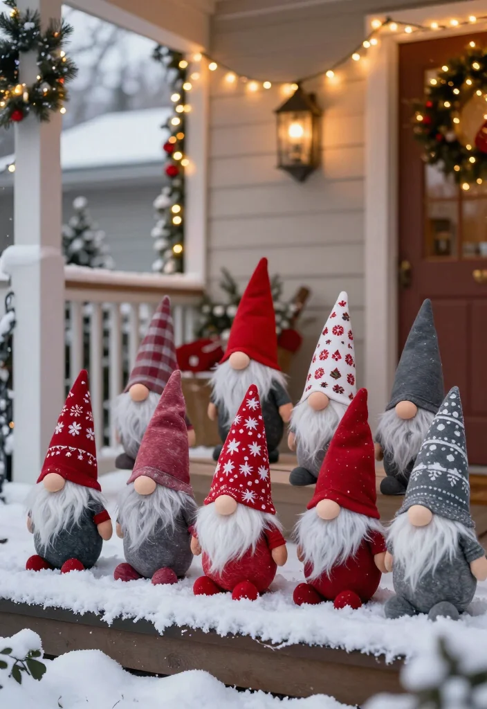 17 Affordable Christmas Porch Decor Under $50 That Will Dazzle Your Guests! 46 17 Affordable Christmas Porch Decor Under $50 That Will Dazzle Your Guests! - 13. Playful Holiday Gnomes 1