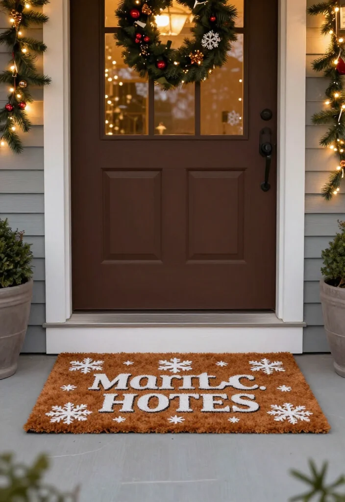 17 Affordable Christmas Porch Decor Under $50 That Will Dazzle Your Guests! 62 17 Affordable Christmas Porch Decor Under $50 That Will Dazzle Your Guests! - 17. Seasonal Door Mats 1