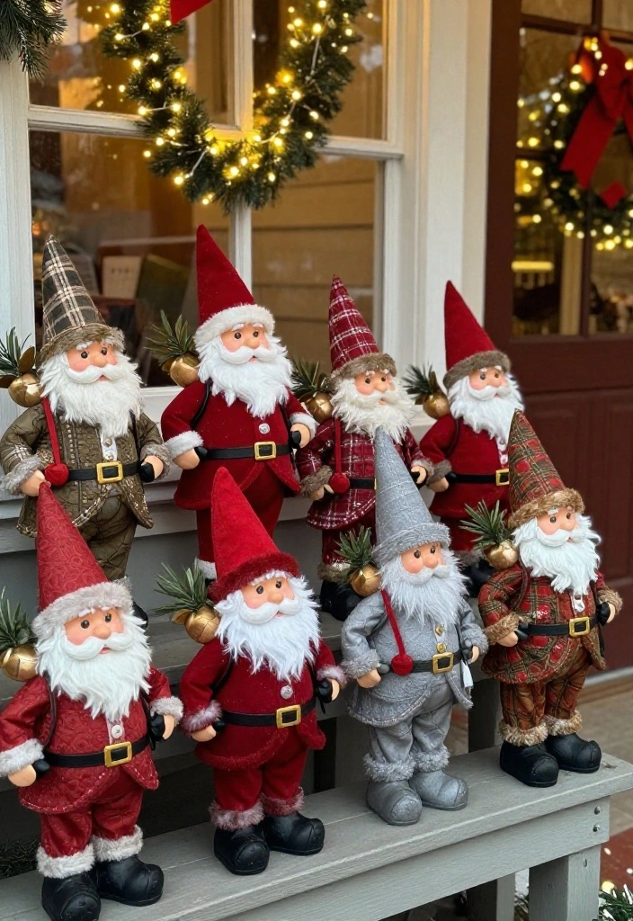 17 Affordable Christmas Porch Decor Under $50 That Will Dazzle Your Guests! 6 17 Affordable Christmas Porch Decor Under $50 That Will Dazzle Your Guests! - 5. Adorable Santa Figurines 1
