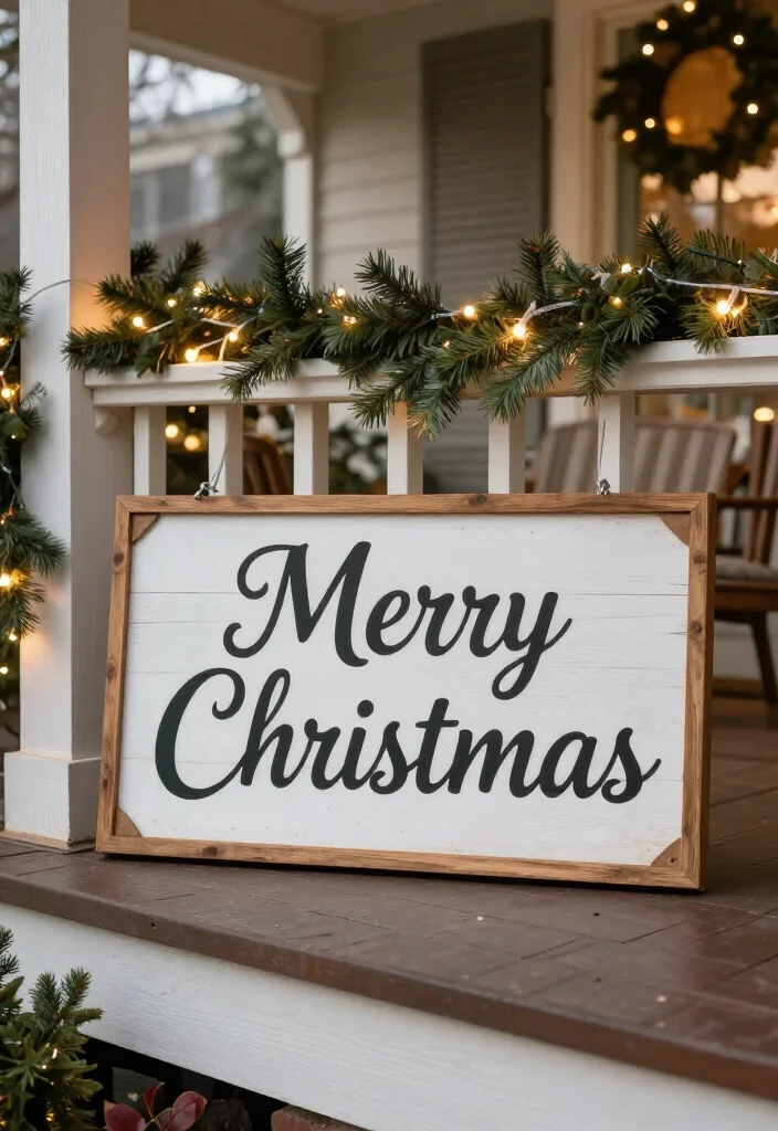 17 Affordable Christmas Porch Decor Under $50 That Will Dazzle Your Guests! 32 17 Affordable Christmas Porch Decor Under $50 That Will Dazzle Your Guests! - 9. Festive Holiday Signs 1