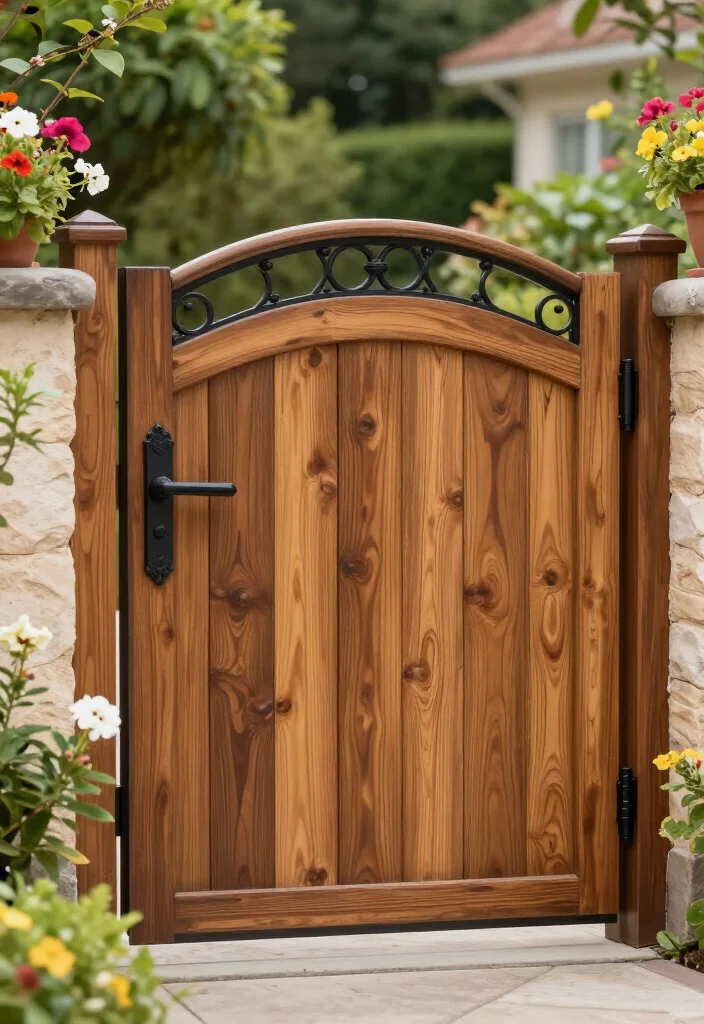 17 BEST Driveway Gate Ideas That Will Transform Your Curb Appeal (You Won't Believe #5!) - 1. Classic Wooden Gate 1