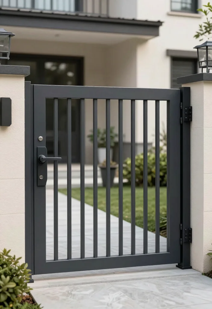17 BEST Driveway Gate Ideas That Will Transform Your Curb Appeal (You Won't Believe #5!) - 13. Security Focused Gate 1