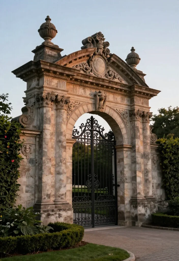 17 BEST Driveway Gate Ideas That Will Transform Your Curb Appeal (You Won't Believe #5!) - 14. Elegant Stone Gateway 1