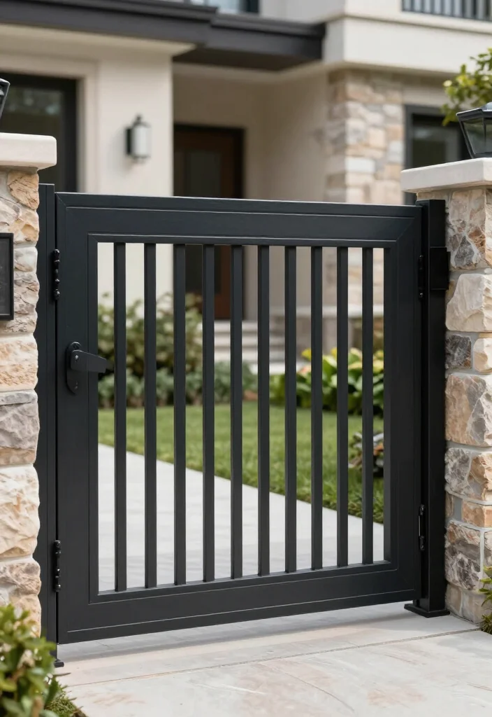 17 BEST Driveway Gate Ideas That Will Transform Your Curb Appeal (You Won't Believe #5!) - 2. Sleek Modern Metal Gate 1